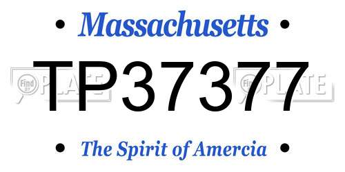 TP37377 Massachusetts License Plate