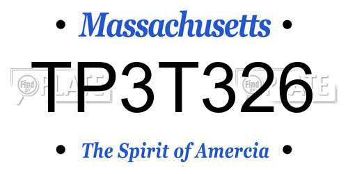 TP3T326 Massachusetts License Plate