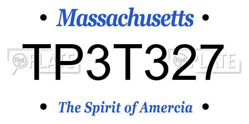 TP3T327 Massachusetts License Plate