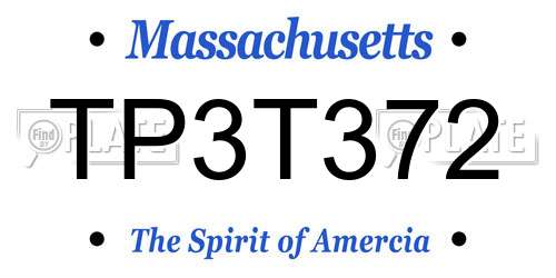 TP3T372 Massachusetts License Plate