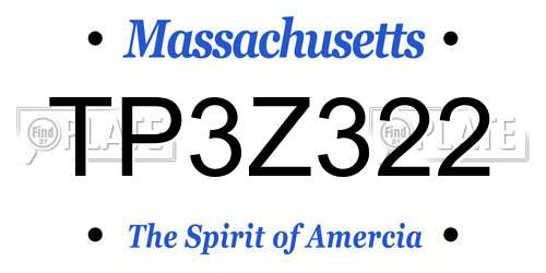 TP3Z322 Massachusetts License Plate