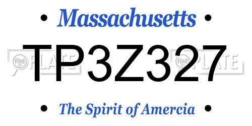 TP3Z327 Massachusetts License Plate