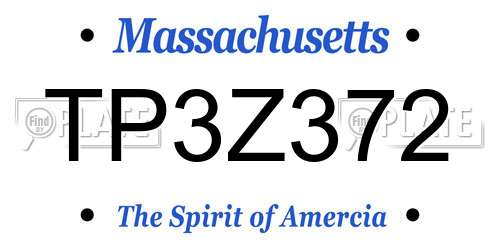 TP3Z372 Massachusetts License Plate