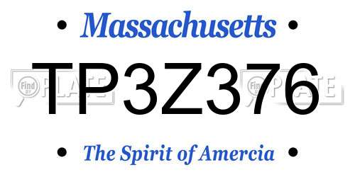 TP3Z376 Massachusetts License Plate