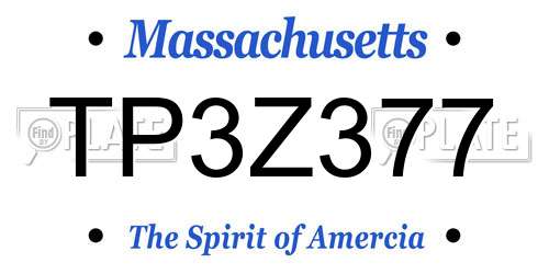 TP3Z377 Massachusetts License Plate