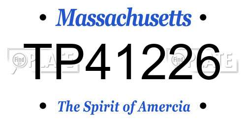 TP41226 Massachusetts License Plate