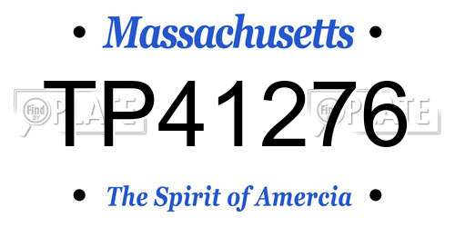 TP41276 Massachusetts License Plate