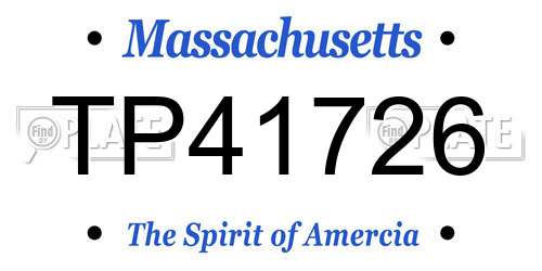 TP41726 Massachusetts License Plate