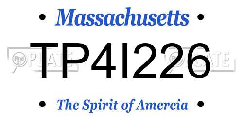 TP4I226 Massachusetts License Plate