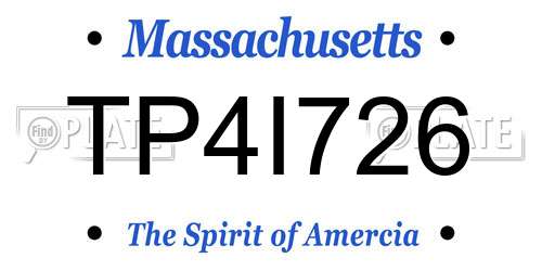 TP4I726 Massachusetts License Plate