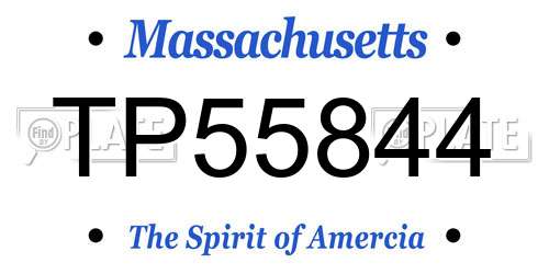 TP55844 Massachusetts License Plate
