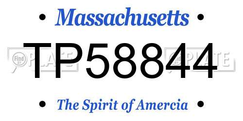 TP58844 Massachusetts License Plate