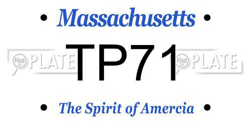 TP71 Massachusetts License Plate