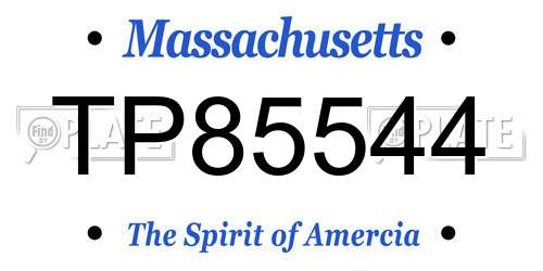 TP85544 Massachusetts License Plate
