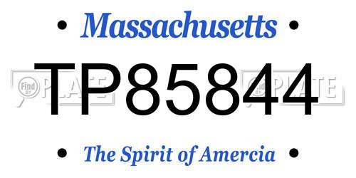 TP85844 Massachusetts License Plate