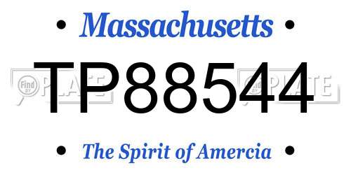 TP88544 Massachusetts License Plate