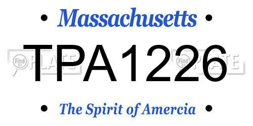 TPA1226 Massachusetts License Plate
