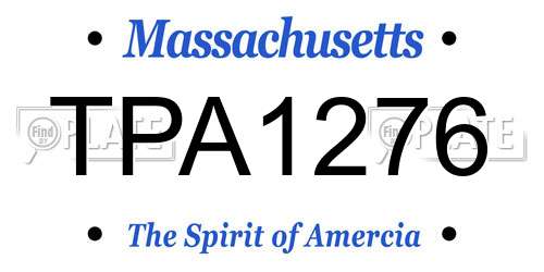 TPA1276 Massachusetts License Plate