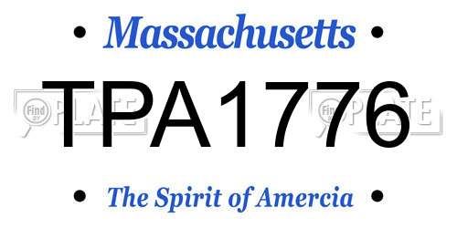 TPA1776 Massachusetts License Plate