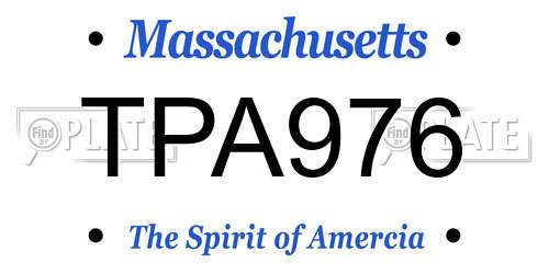 TPA976 Massachusetts License Plate