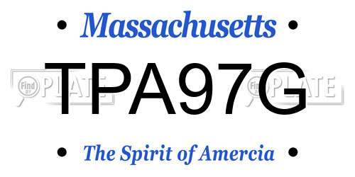 TPA97G Massachusetts License Plate