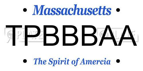 TPBBBAA Massachusetts License Plate
