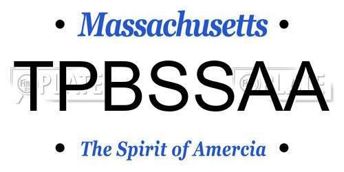 TPBSSAA Massachusetts License Plate