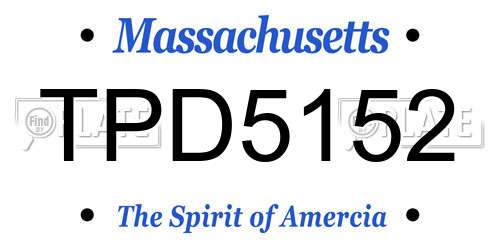 TPD5152 Massachusetts License Plate