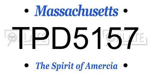 TPD5157 Massachusetts License Plate