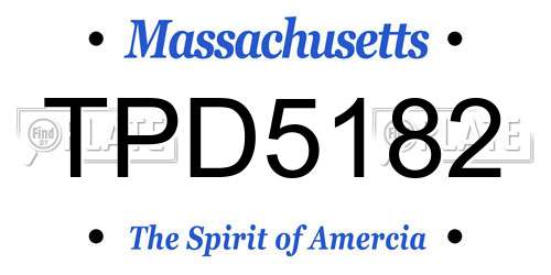 TPD5182 Massachusetts License Plate