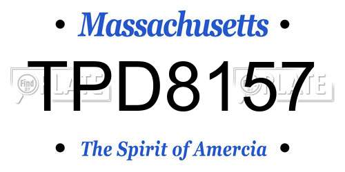 TPD8157 Massachusetts License Plate