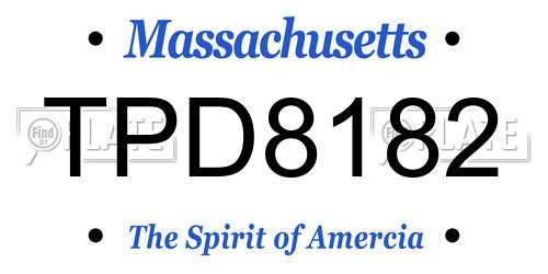 TPD8182 Massachusetts License Plate