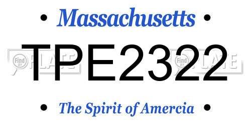 TPE2322 Massachusetts License Plate