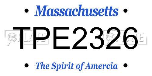 TPE2326 Massachusetts License Plate