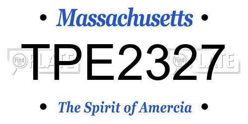 TPE2327 Massachusetts License Plate