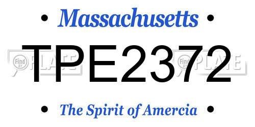TPE2372 Massachusetts License Plate