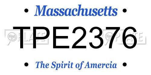 TPE2376 Massachusetts License Plate