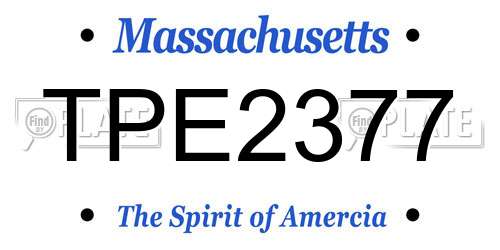 TPE2377 Massachusetts License Plate