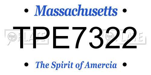 TPE7322 Massachusetts License Plate