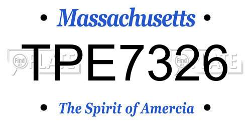 TPE7326 Massachusetts License Plate