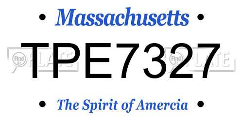 TPE7327 Massachusetts License Plate