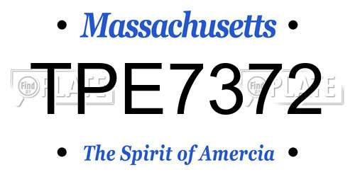 TPE7372 Massachusetts License Plate
