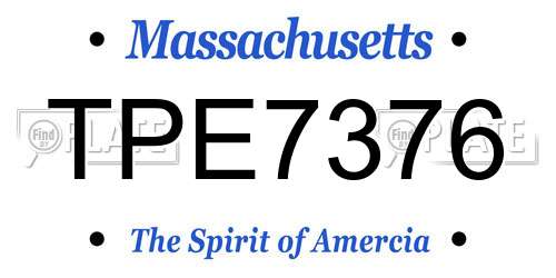 TPE7376 Massachusetts License Plate