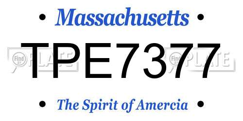 TPE7377 Massachusetts License Plate