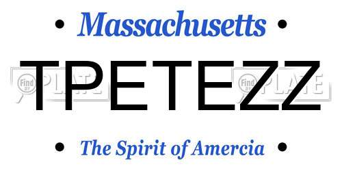 TPETEZZ Massachusetts License Plate
