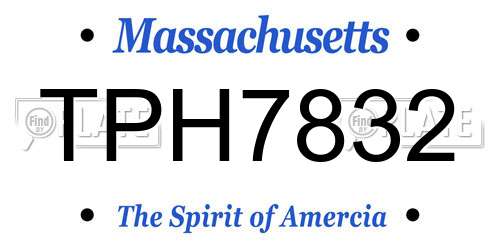 TPH7832 Massachusetts License Plate