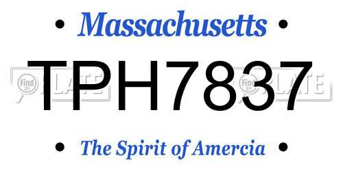 TPH7837 Massachusetts License Plate