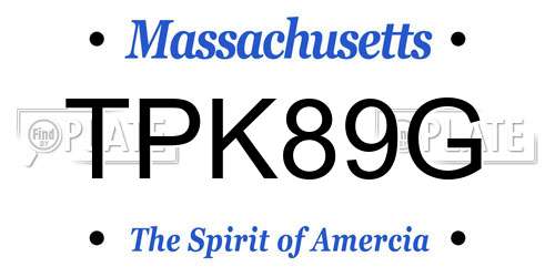 TPK89G Massachusetts License Plate