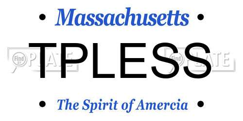 TPLESS Massachusetts License Plate