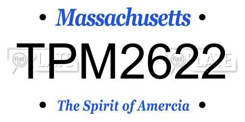 TPM2622 Massachusetts License Plate